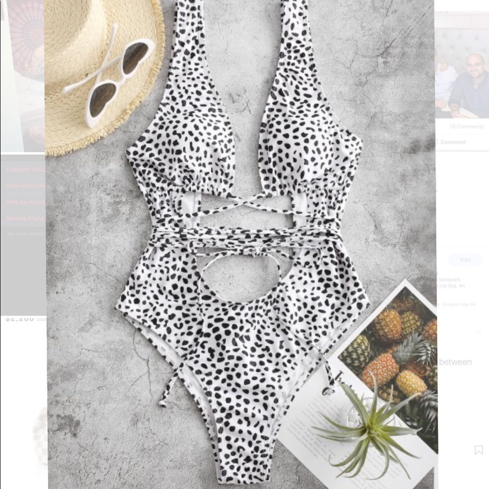 NWT Soldout Leopard Backless Cut-Out Swimsuit